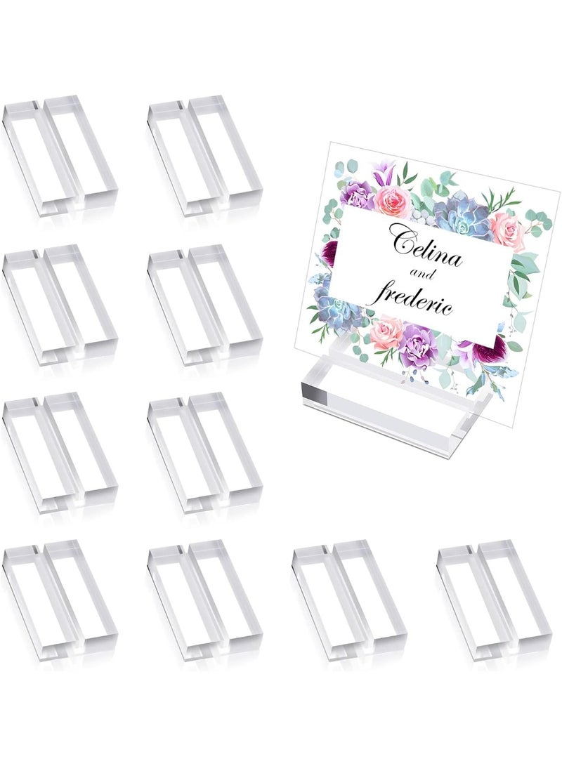 ChicAbode Clear Acrylic Sign Display Holders, 10 Pcs Table Numbers Slot Stand, Clear Place Card Holders, Wedding Sign Holders, Slot Table Numbers Display Stands for Numbers Photos Office Menu Meeting - Image 1